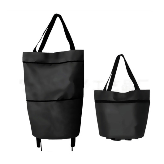 Collapsible Shopping Trolley Bags Black